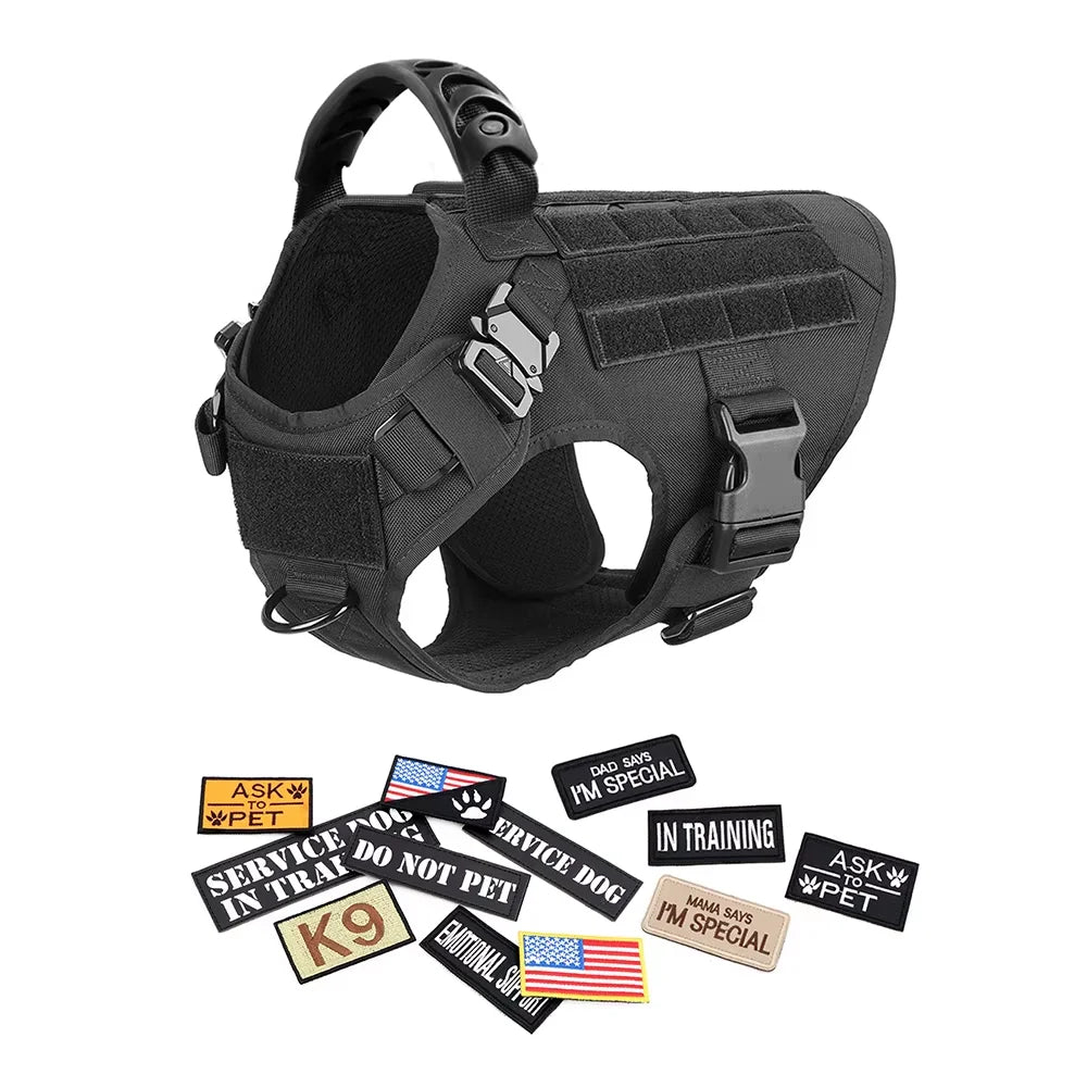 Tactical Dog Harness Set with Collar & Leash
