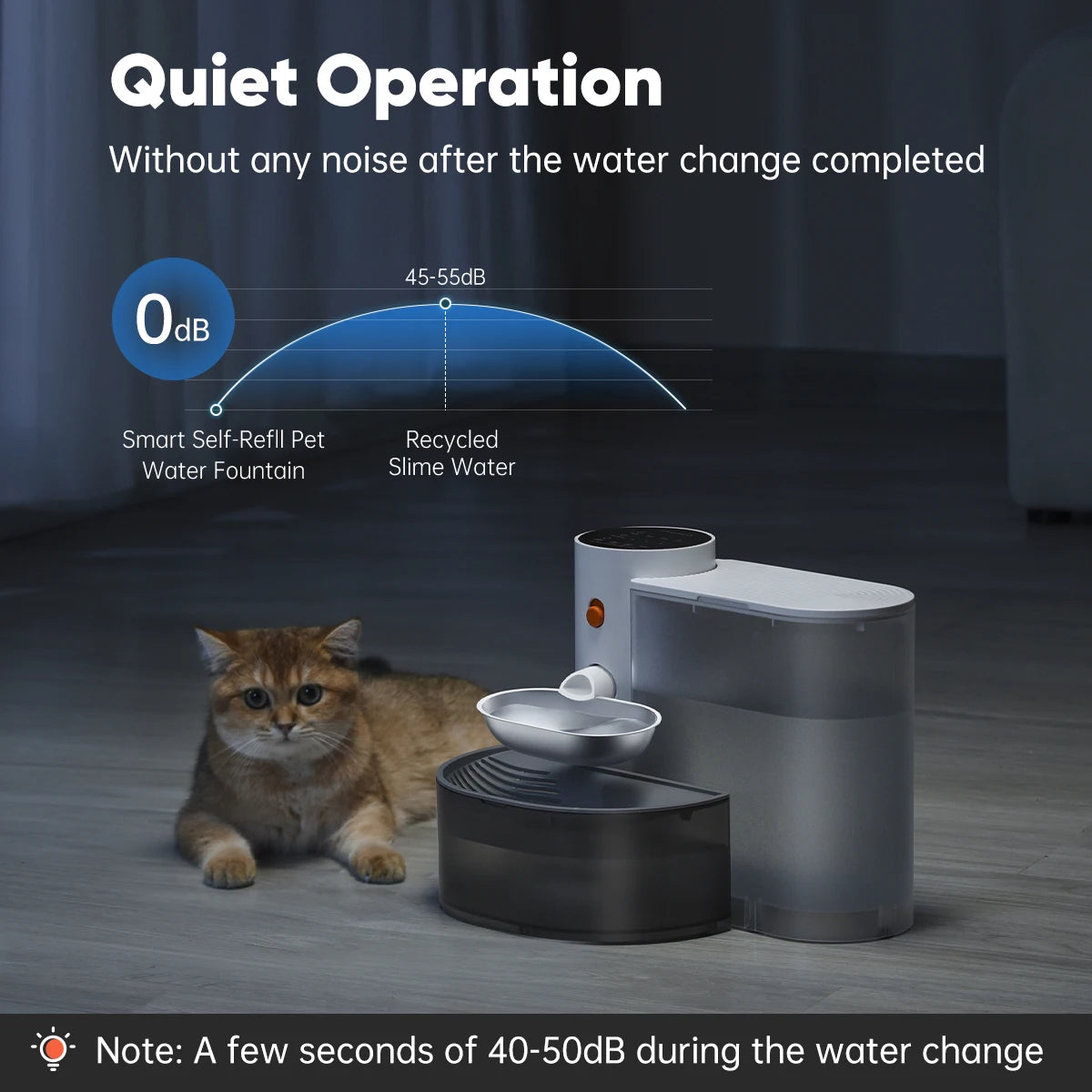 Wireless Stainless Steel Cat Water Fountain