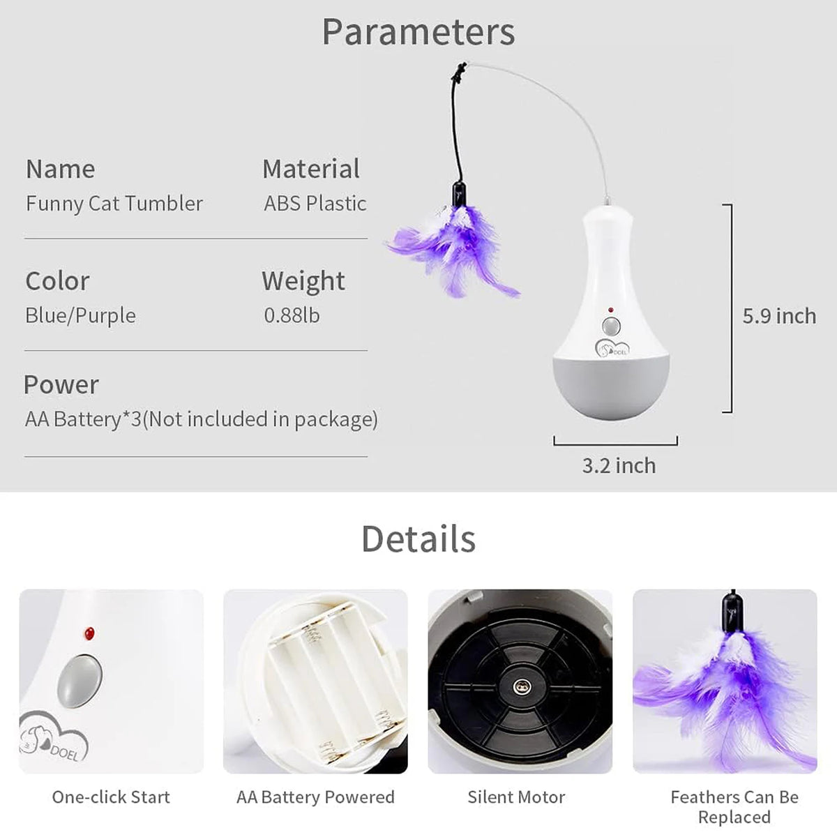 Interactive Feather Teaser Toy for Cats
