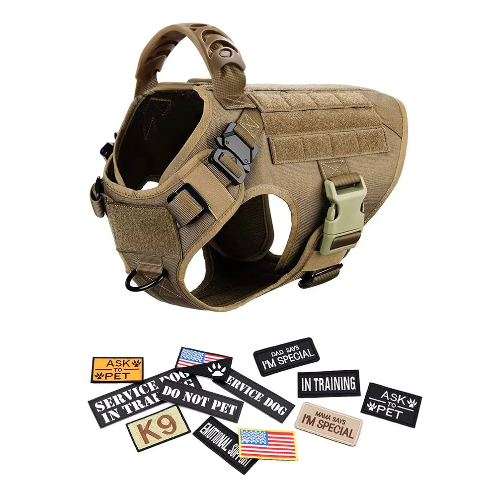 Tactical Dog Harness Set with Collar & Leash