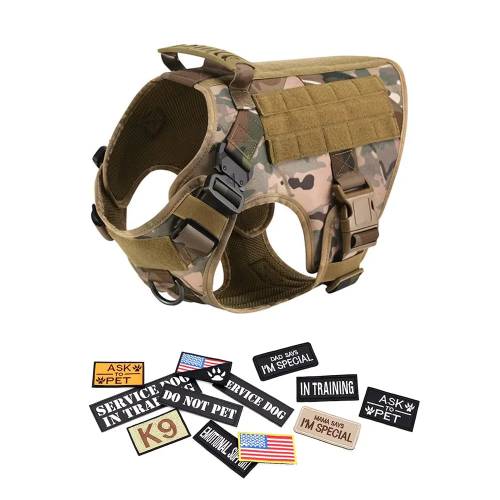 Tactical Dog Harness Set with Collar & Leash