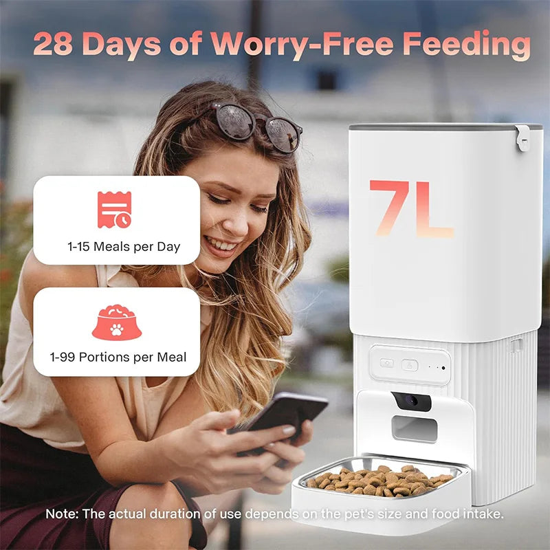 7L Smart Pet Feeder with HD Camera & WiFi