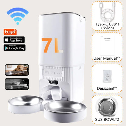 7L Smart Pet Feeder with HD Camera & WiFi