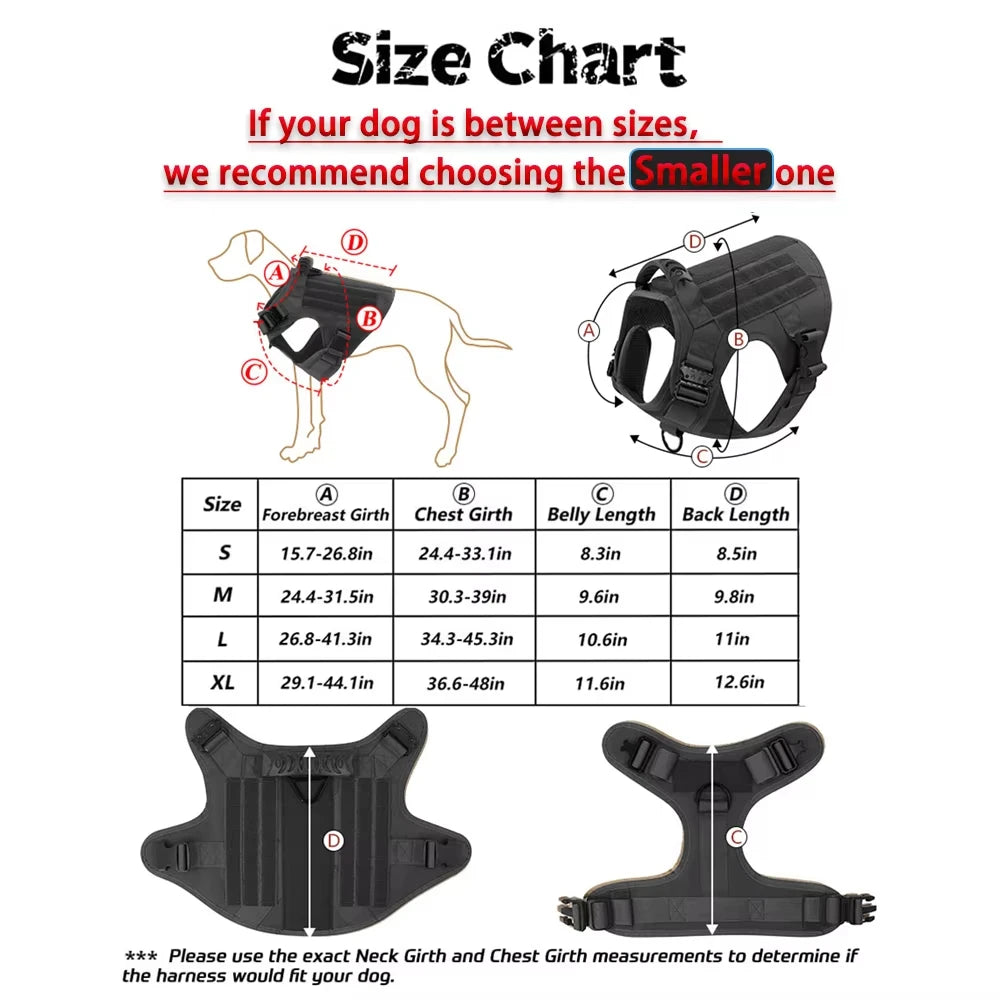 Tactical Dog Harness Set with Collar & Leash