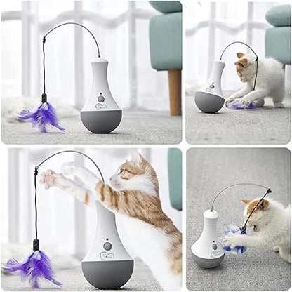 Interactive Feather Teaser Toy for Cats