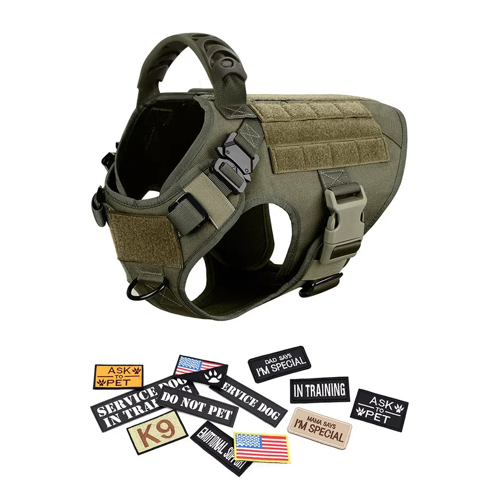 Tactical Dog Harness Set with Collar & Leash