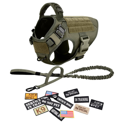 Tactical Dog Harness Set with Collar & Leash